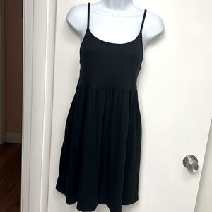 9. Wild Fable, Black Ribbed, Spaghetti strapped Sundress, rounded bottom Sz M